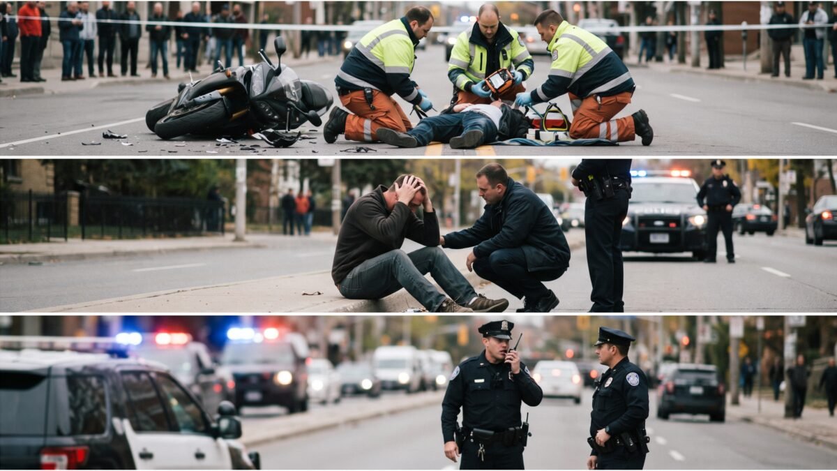 Motociclista pierde el control y resulta lesionado junto a otra persona en Venustiano Carranza