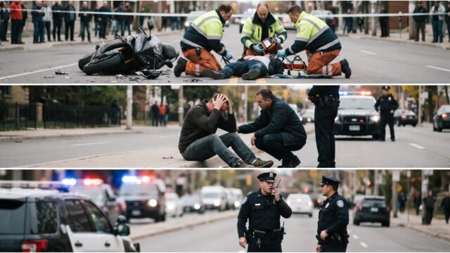 Motociclista pierde el control y resulta lesionado junto a otra persona en Venustiano Carranza