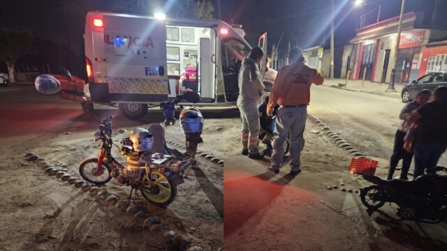 Motociclista resulta lesionado tras derrapar en barrio El Cedro de Comitán