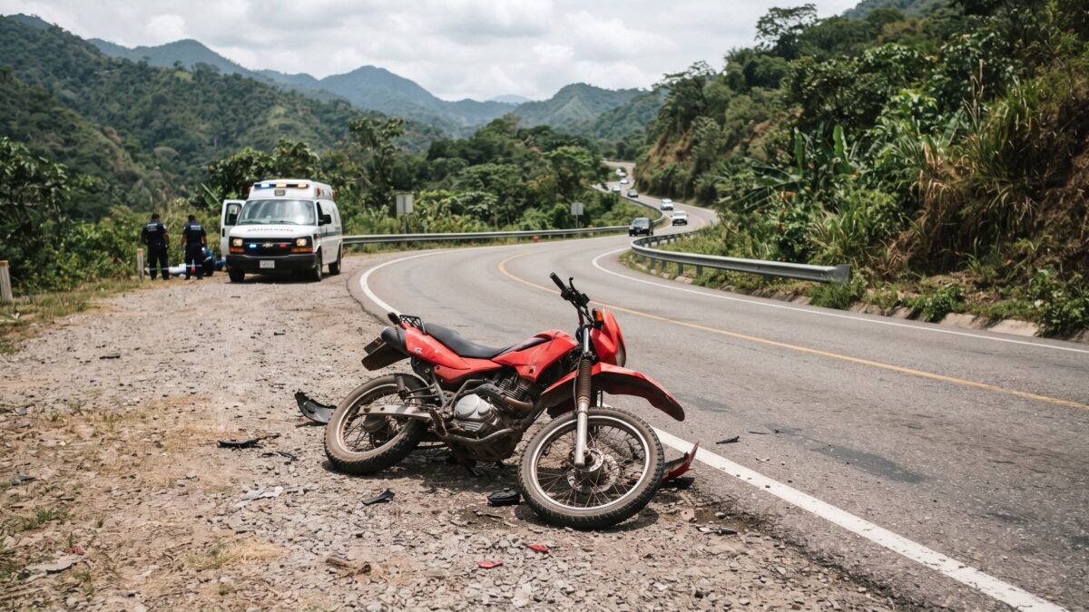 Motociclista resulta lesionado tras ser atropellado en carretera a La Angostura en Chiapa de Corzo