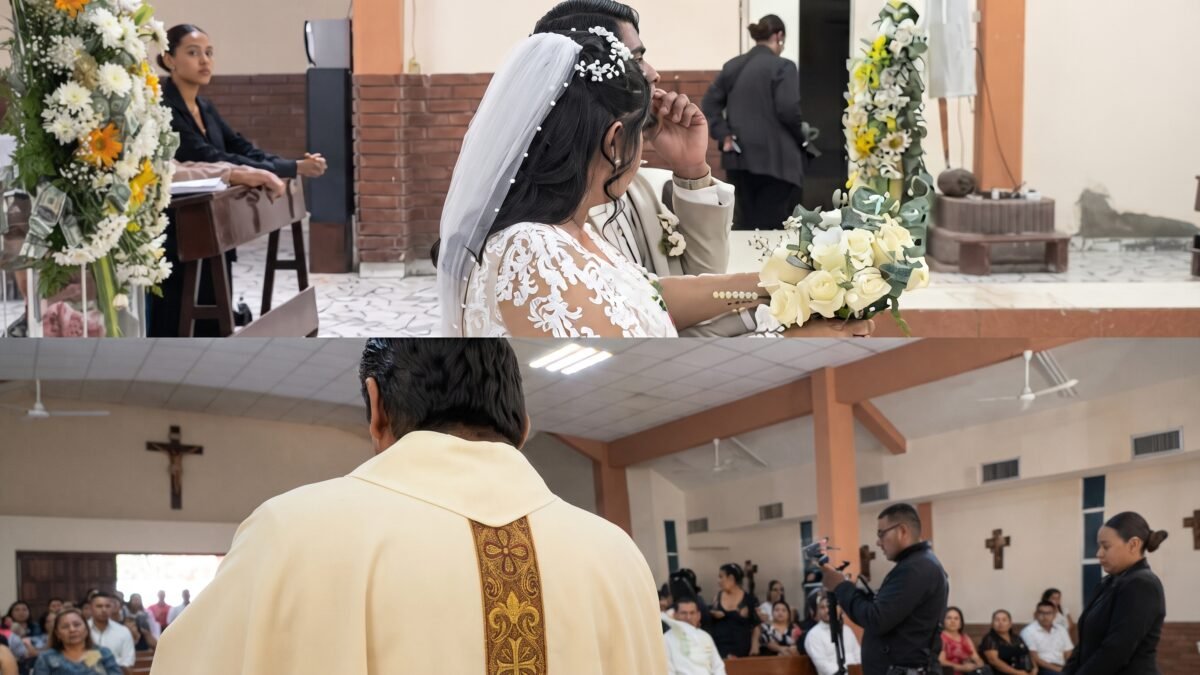 O se hincan o se van: sacerdote corre a fotógrafos en plena boda en Torreón