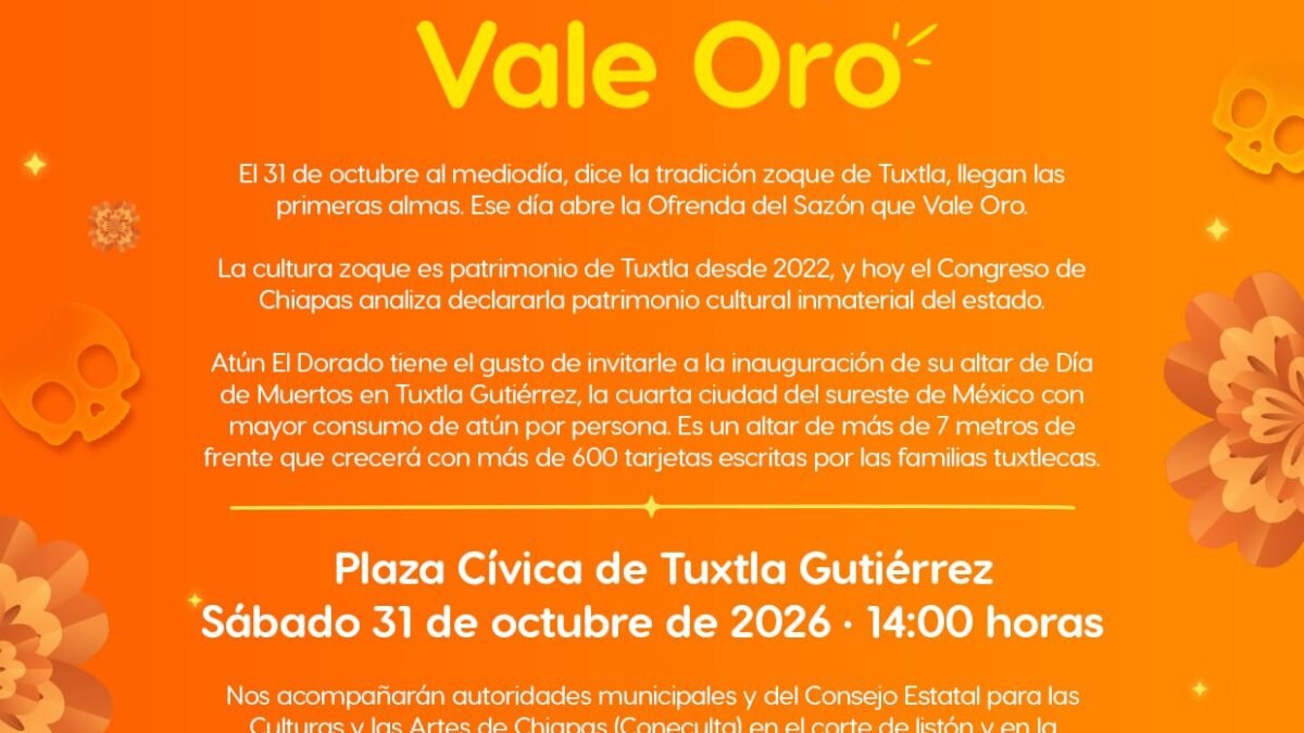 Levanta Atún El Dorado altar de 7 metros en Tuxtla: 600 tarjetas para honrar a los que se fueron