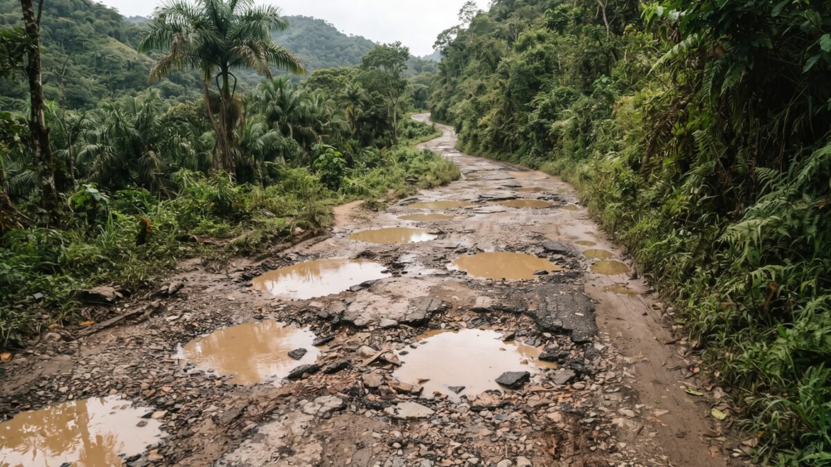 Parecen cráteres de la luna: baches devoran la carretera Álvaro Obregón-Mazatán