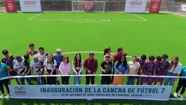 Paz con goles: Cintalapa inaugura cancha de fútbol 7 para sus jóvenes