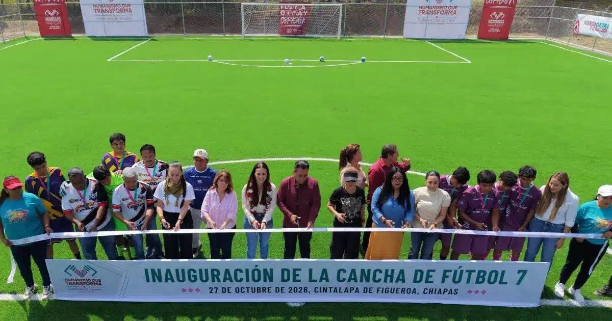 Paz con goles: Cintalapa inaugura cancha de fútbol 7 para sus jóvenes