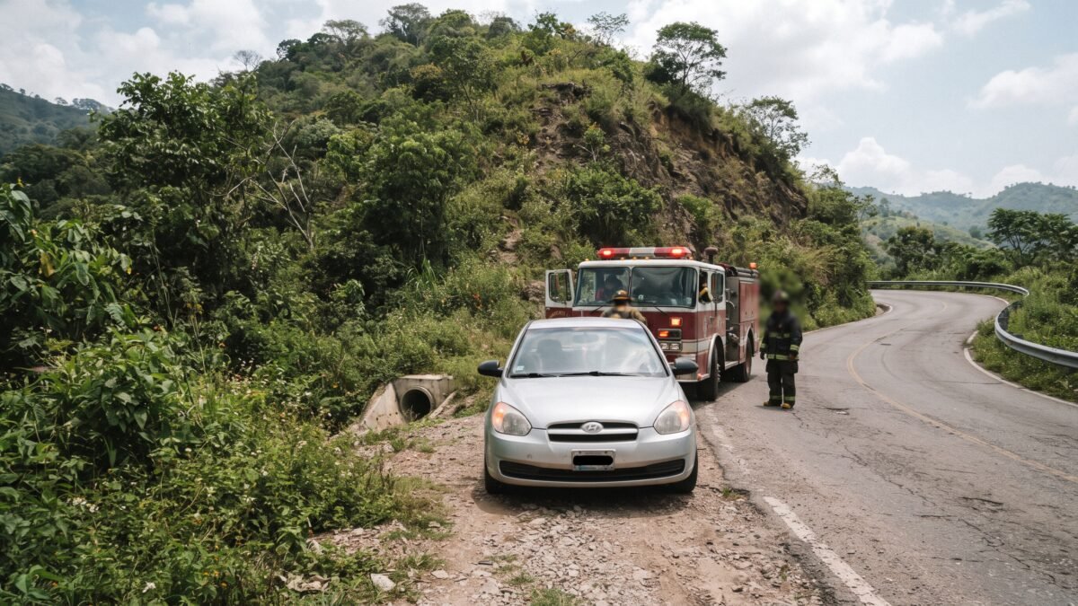 Pierde el control al volante por bajón de presión y se estrella contra un cerro en Comitán