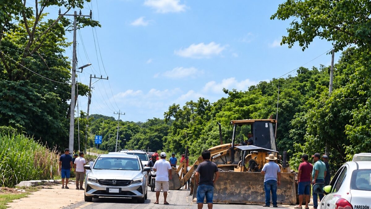Pobladores de Paredón tapan afluente con piedras para frenar aguas residuales en Tonalá
