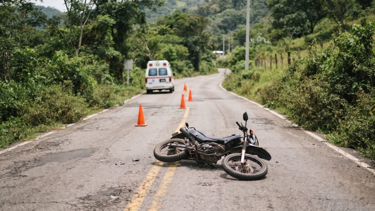 Queda tendido a la orilla: motociclista acaba en el hospital tras accidentarse en Reforma