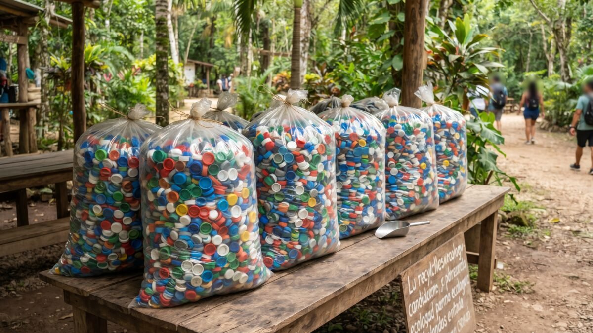 Recolectan miles de tapitas en Tapachula: el plástico se convierte en medicinas para niños con cáncer