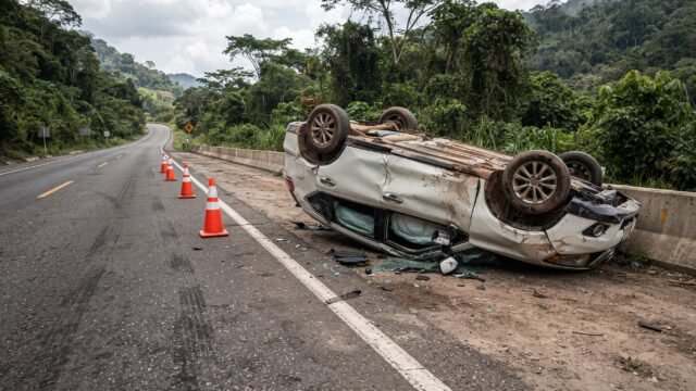 Reportan volcadura en la supercarretera Chiapa de Corzo-San Cristóbal