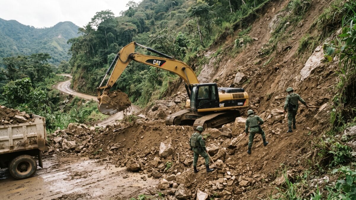 Restablecen paso en caminos de Oxchuc tras derrumbes provocados por lluvias