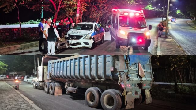 Se le atravesó el tráiler parado: taxista se estrella en la Lázaro Cárdenas de Palenque