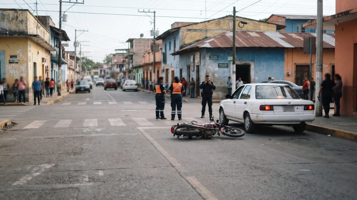 Se toparon en El Carmen: auto y moto chocan en Huixtla y mandan a dos morros al hospital