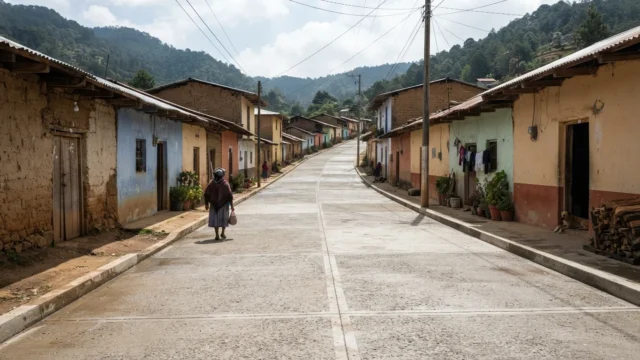 Sebastián López inaugura 400 metros de calles de concreto en Buena Vista, La Independencia