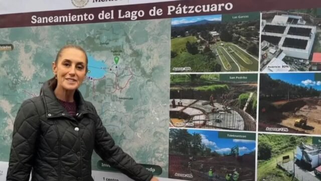 Sheinbaum supervisa rescate del lago de Pátzcuaro: 10 plantas, colectores y humedales
