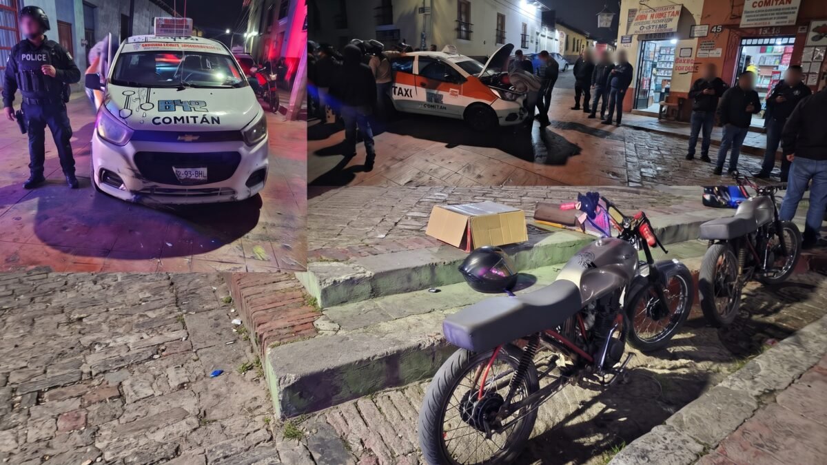Taxista se vuela el 1×1 y embiste a motorepartidor en el barrio Jesusito de Comitán