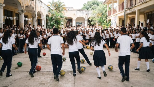 Toman la prepa de Berriozábal: 300 jóvenes arman rally por cero corrupción en Chiapas