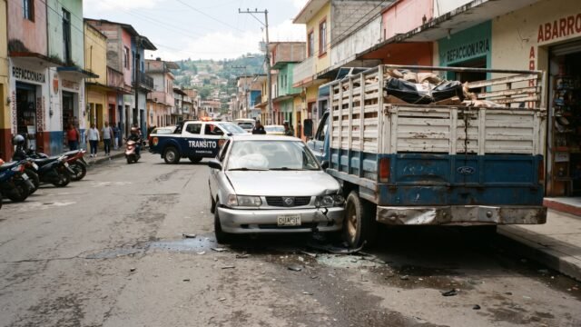 Topan carro y camión en la 30 Oriente: cubano sale con el hombro lastimado en Tapachula