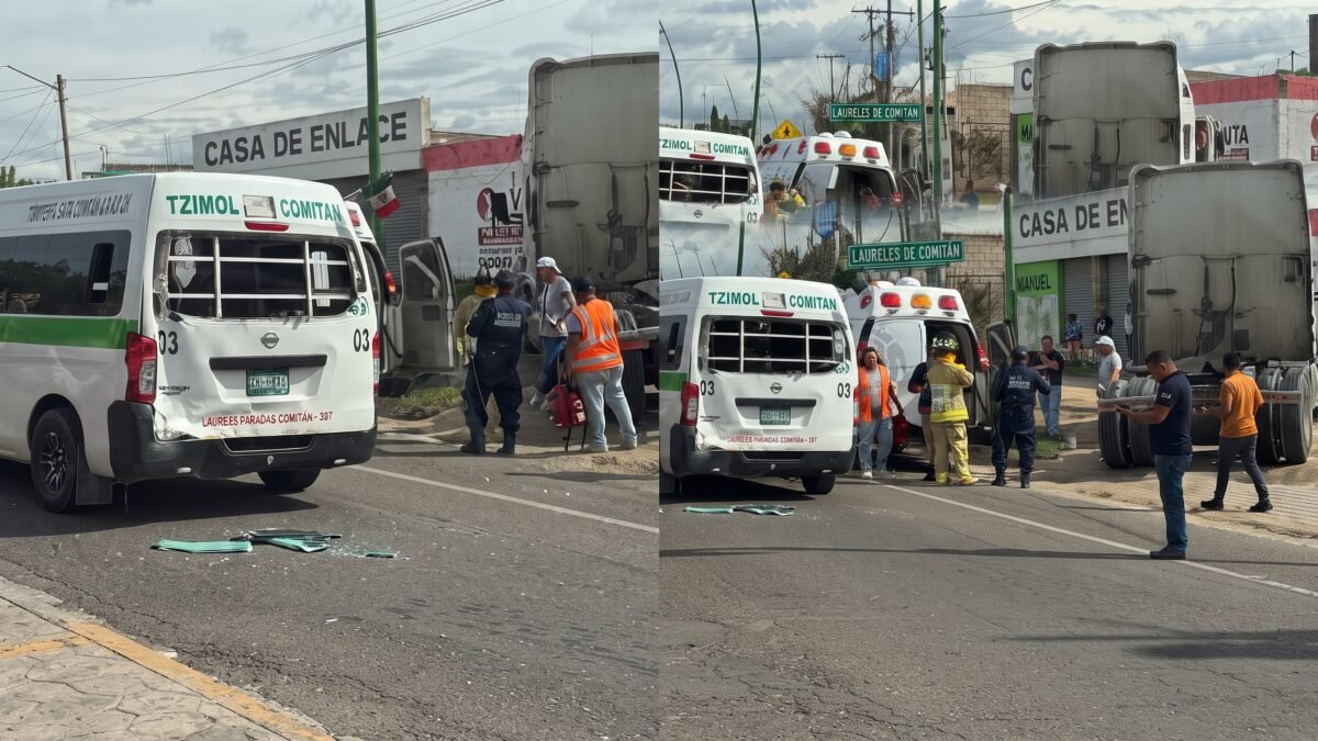Tráiler provoca carambola de cuatro vehículos y deja tres lesionados en Comitán
