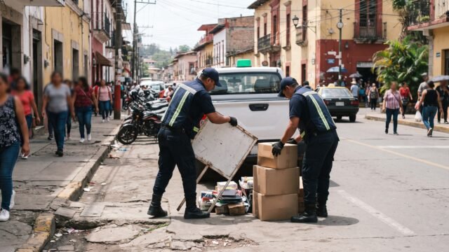 Tránsito retira objetos que obstruían calles y banquetas en Comitán