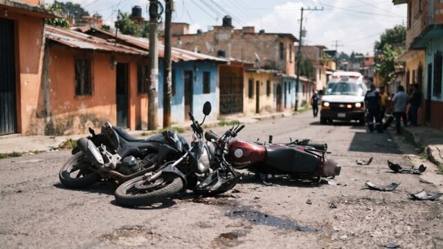 Tres personas resultan graves tras choque entre motocicletas en Huixtla