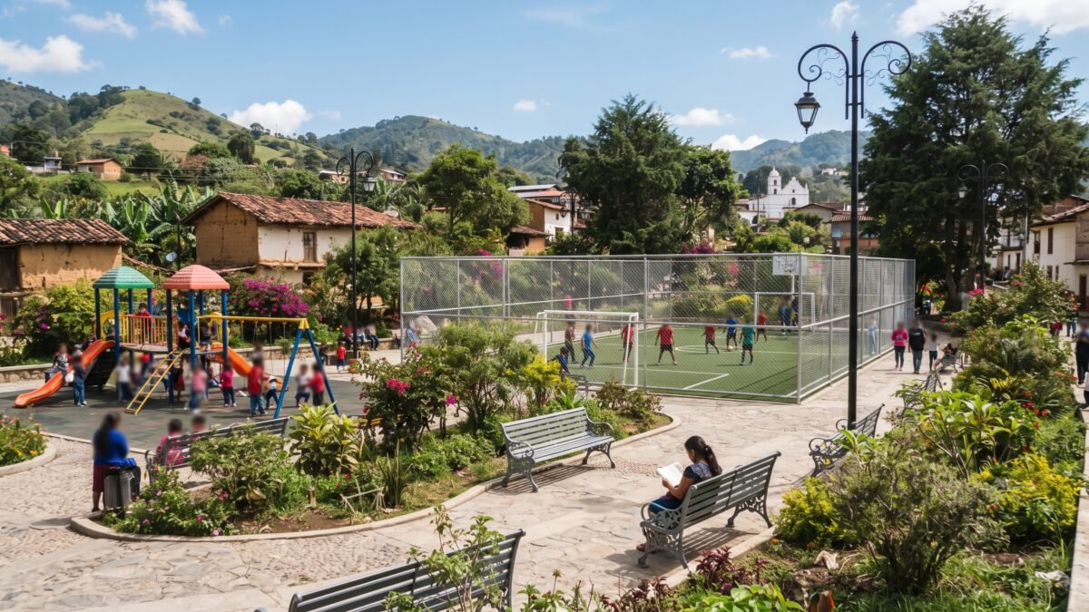 Valeria Rosales inaugura rehabilitación de parque en ejido Tenochtitlán de Villaflores