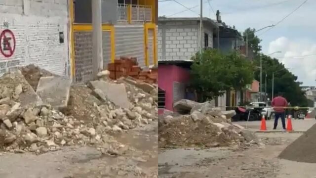 Vecinos de Albania Baja exigen a Ángel Torres concluir obra en Calzada al Sumidero