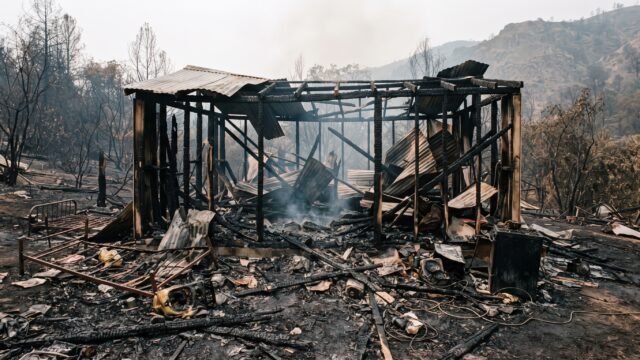 Vivienda queda reducida a cenizas tras incendio en fraccionamiento de Ocosingo
