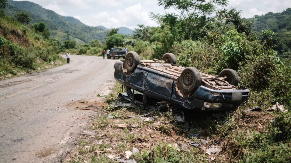 Volcadura en carretera Comitán-La Trinitaria deja un muerto y un lesionado grave