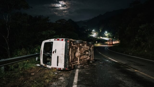 Vuelca camioneta con medicamentos para el IMSS en Laguna Larga, Comitán